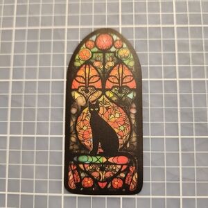 10/$10 Sticker Stained Glass Black Cat Theme Wicca Witchy Goth